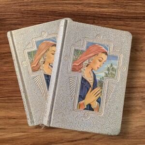 The Bible Story 2 Volumes Library of Catholic Devotion Vintage Gold Edges 1959